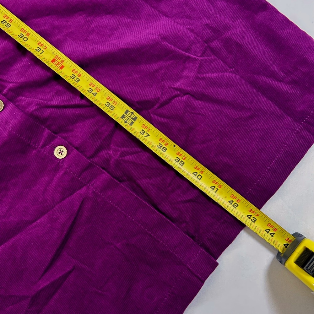 Talbots Shirt Dress Womens 12P Purple Corduroy Button Front Long Sleeve NWT - Picture 7 of 9